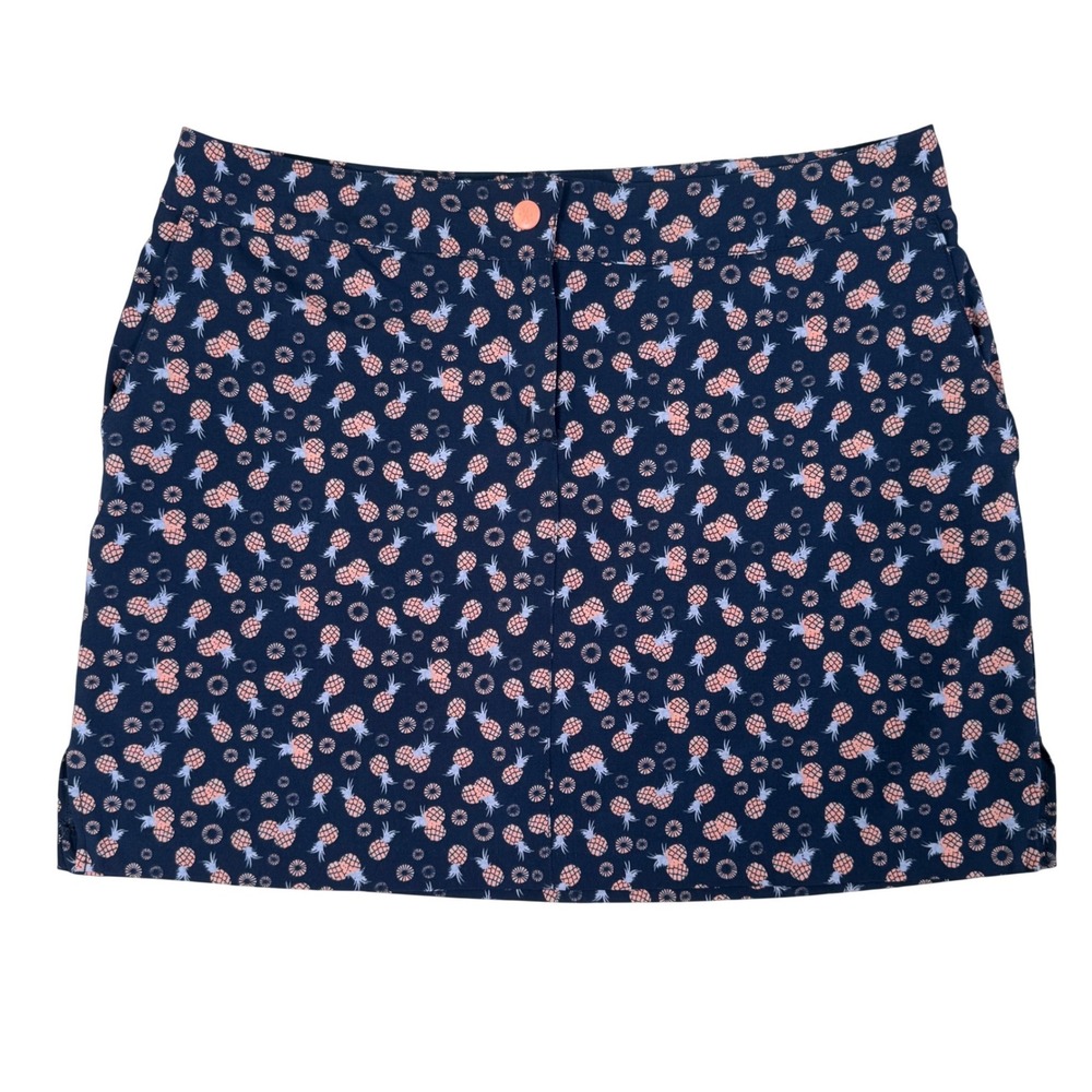 IZOD Womens Golf Skort Size 14 Navy Pineapple Print Tropical Active Stretch